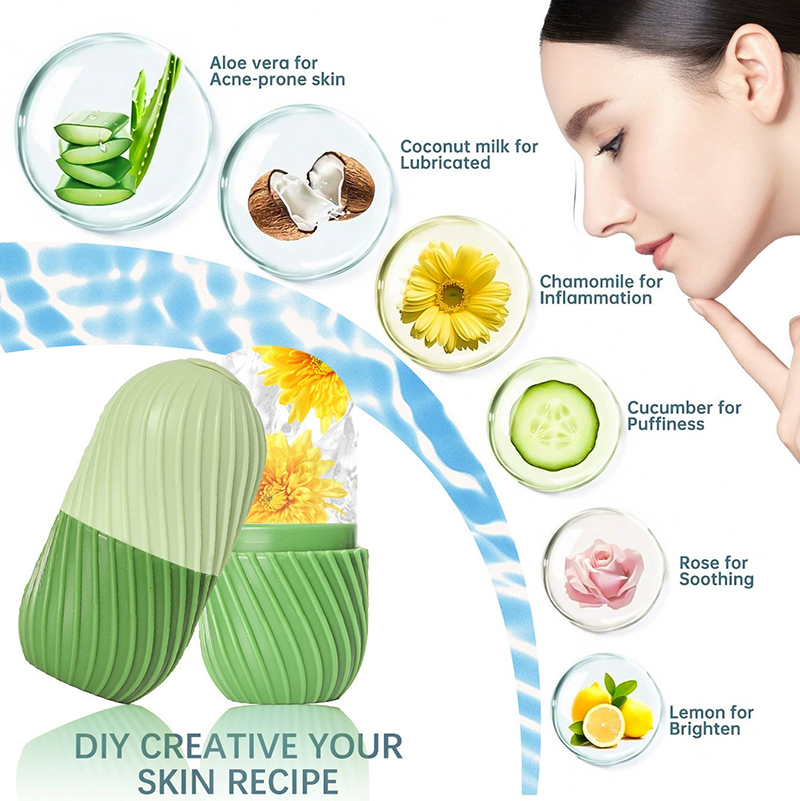 Face Ice Roller Puffiness - 【1 molde de silicona para hacer