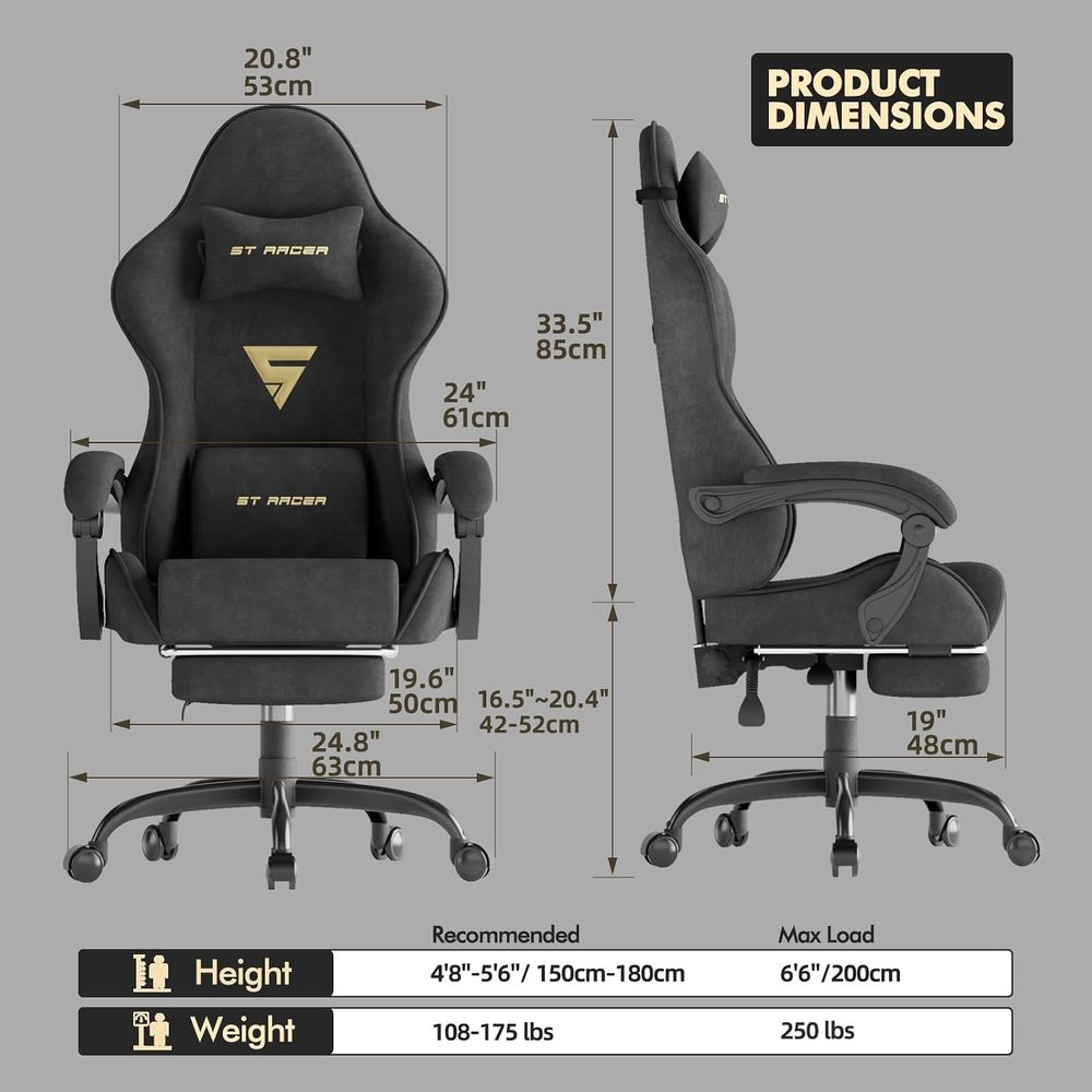 Silla de Juego Ergonómica de T - Massage reseña y precio